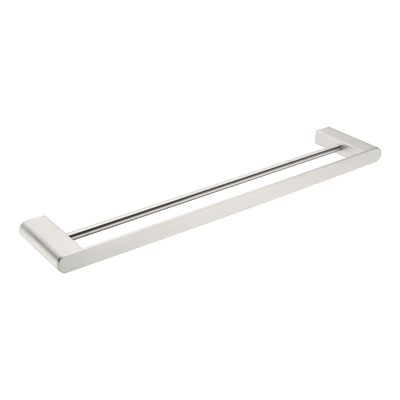Nero Bianca Double Towel Rail 600mm Brushed Nickel