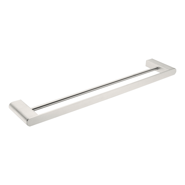 Nero Bianca Double Towel Rail 600mm Brushed Nickel
