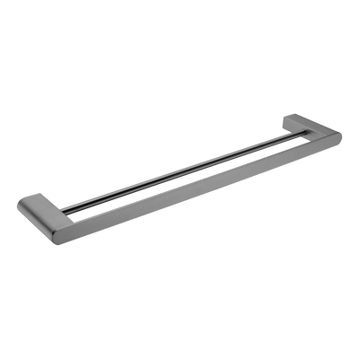 Bianca Double Towel Rail 600mm Brushed Gunmetal