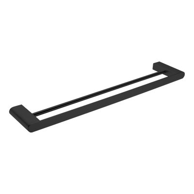 Nero Bianca Double Towel Rail 600mm Matte Black
