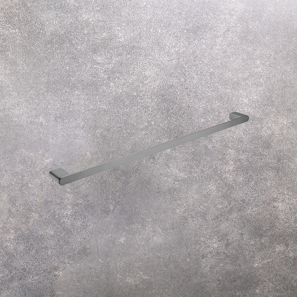Nero Bianca Single Towel Rail 800mm Brushed Gunmetal