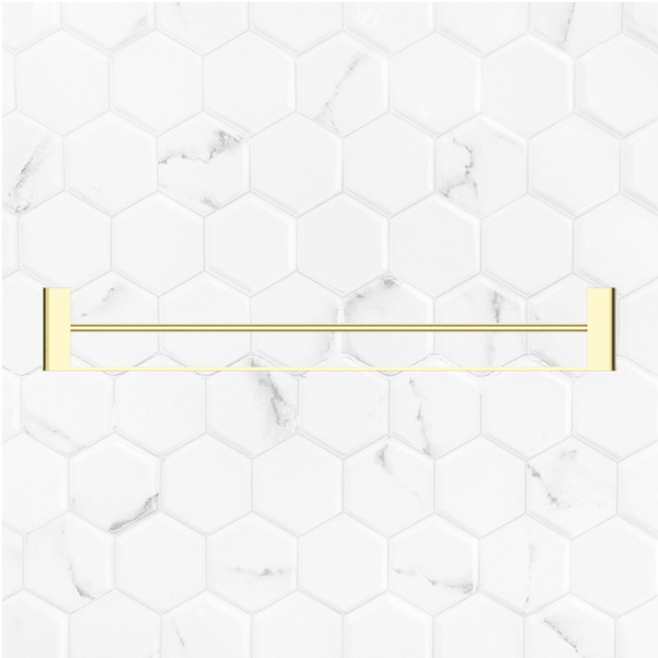 Nero Bianca Double Towel Rail 800mm Brushed Gold