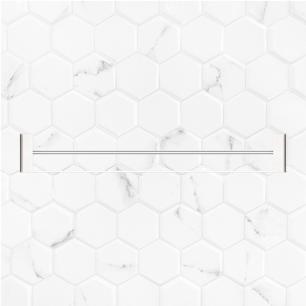 Nero Bianca Double Towel Rail 800mm Brushed Nickel