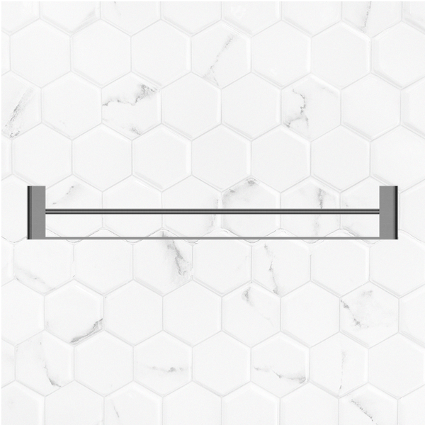 Nero Bianca Double Towel Rail 800mm Brushed Gunmetal
