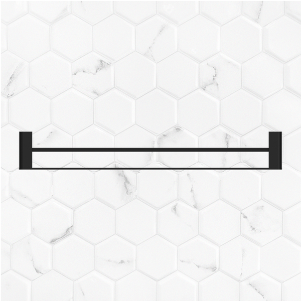 Nero Bianca Double Towel Rail 800mm Matte Black