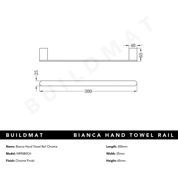Nero Bianca Hand Towel Rail Chrome