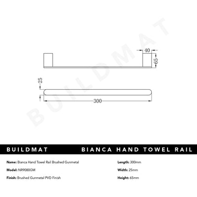 Bianca Hand Towel Rail Brushed Gunmetal