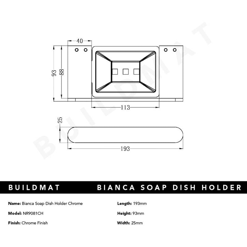 Bianca Soap Dish Holder Chrome
