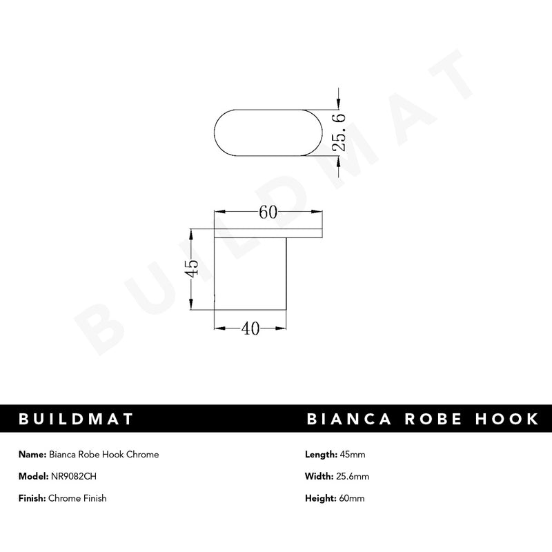 Bianca Robe Hook Chrome