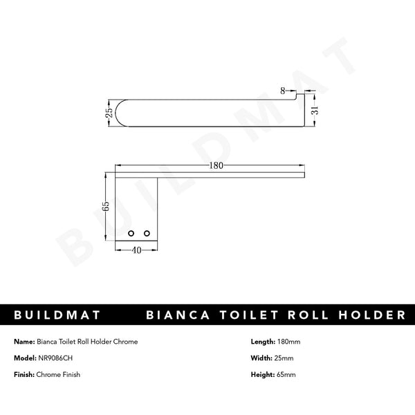 Nero Bianca Toilet Roll Holder Chrome