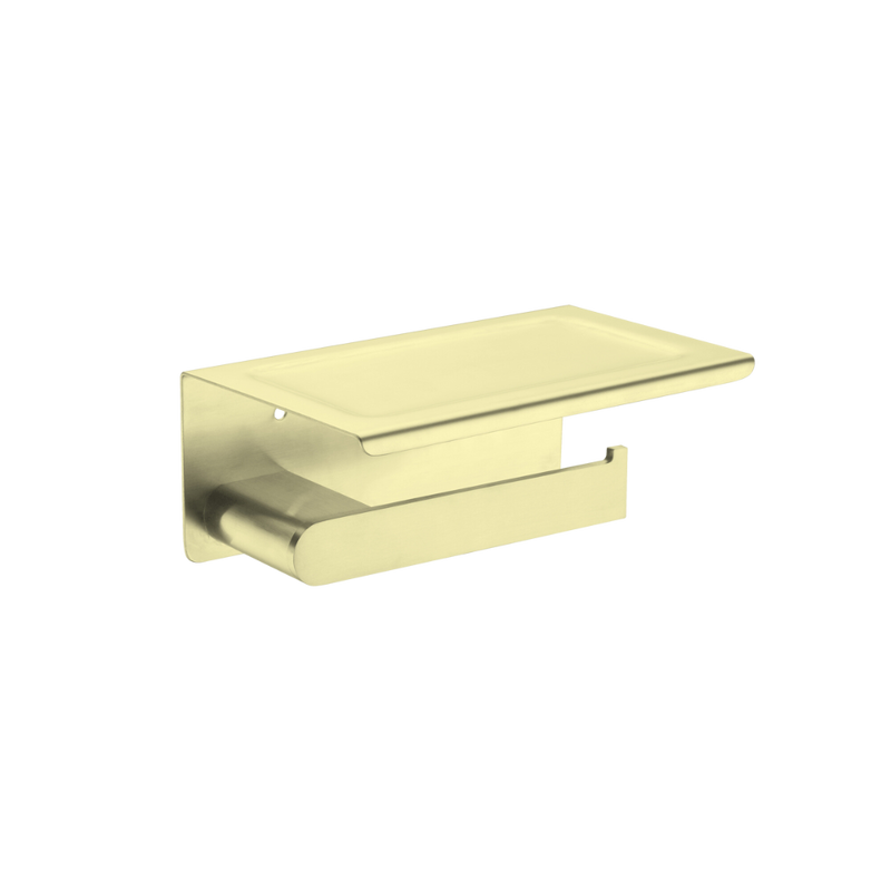 Bianca Toilet Roll Holder with Phone Holder Brushed Gold