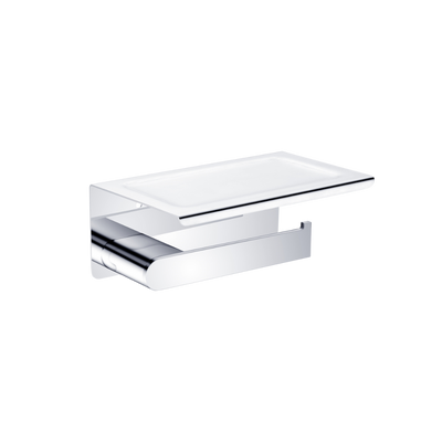 Nero Bianca Toilet Roll Holder with Phone Holder Chrome