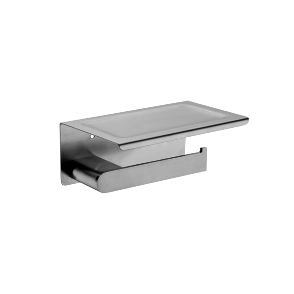 Nero Bianca Toilet Roll Holder with Phone Holder Brushed Gunmetal