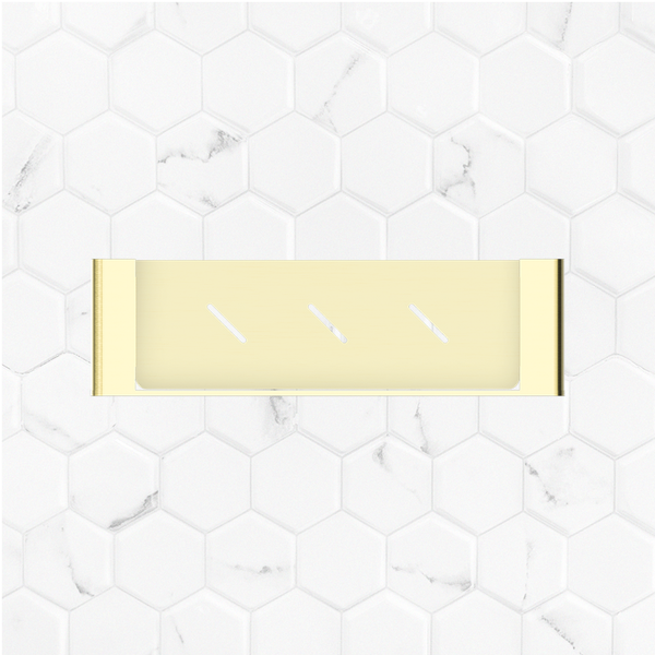 Nero Bianca Metal Shower Shelf Brushed Gold