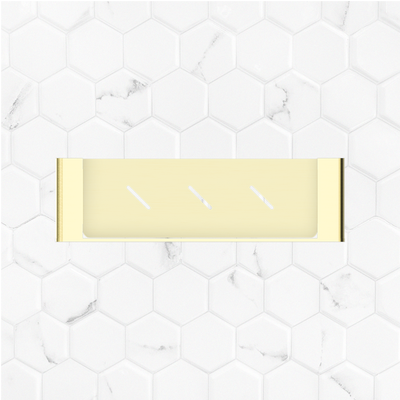 Bianca Metal Shower Shelf Brushed Gold