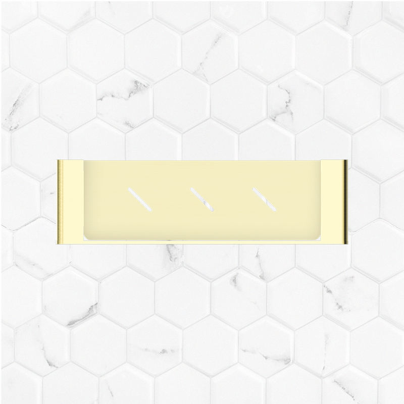 Bianca Metal Shower Shelf Brushed Gold