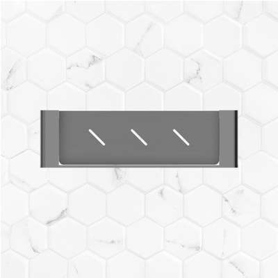 Bianca Metal Shower Shelf Brushed Gunmetal