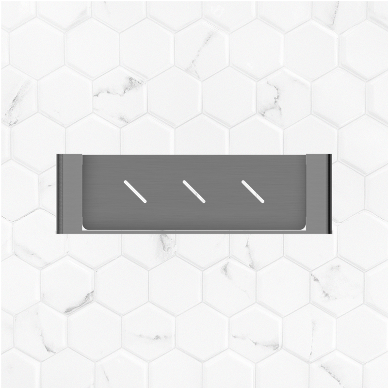 Bianca Metal Shower Shelf Brushed Gunmetal