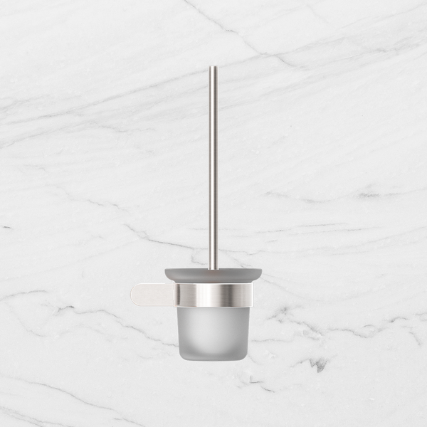 Nero Bianca Toilet Brush Holder Brushed Nickel
