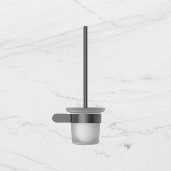 Nero Bianca Toilet Brush Holder Brushed Gunmetal