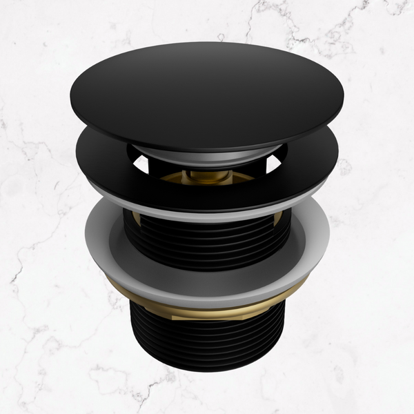 Nero Pop Up Bath Waste 40mm With Overflow Matte Black