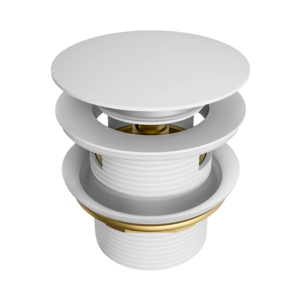 Nero 40mm Pop Up Bath Waste with Overflow Matte White
