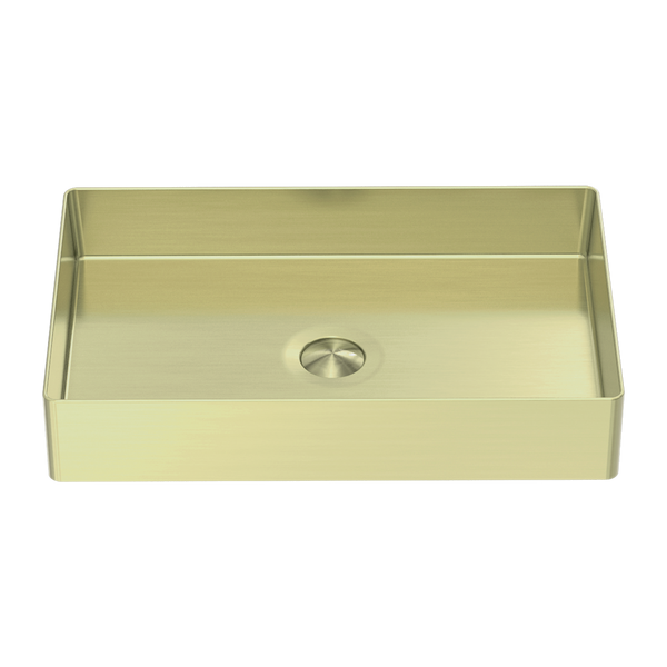 Nero Opal Rectangle Stainless Steel Basin Brushed Gold