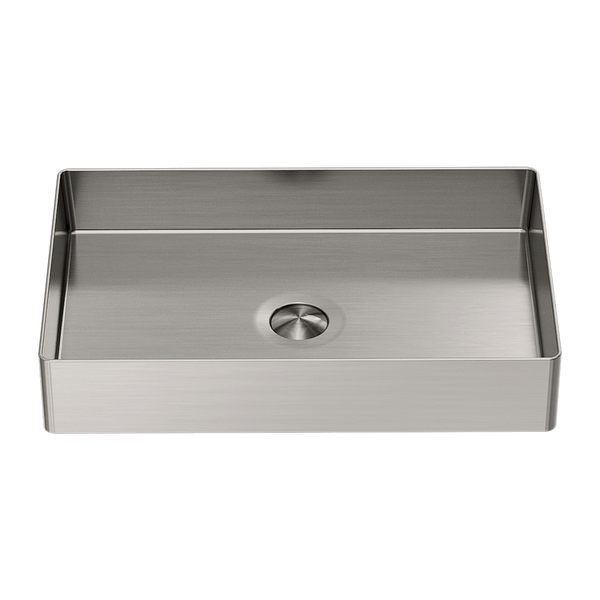 Nero Opal Rectangle Stainless Steel Basin Brushed Nickel