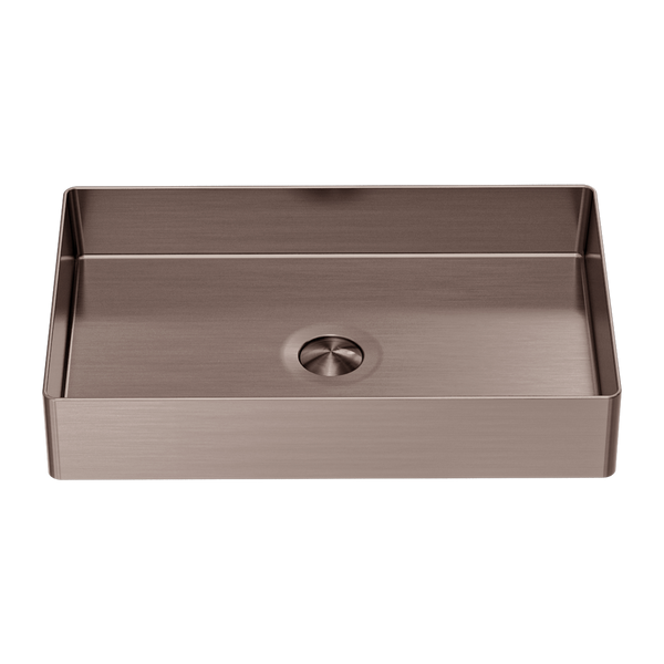 Nero Opal Rectangle Stainless Steel Basin Brushed Bronze