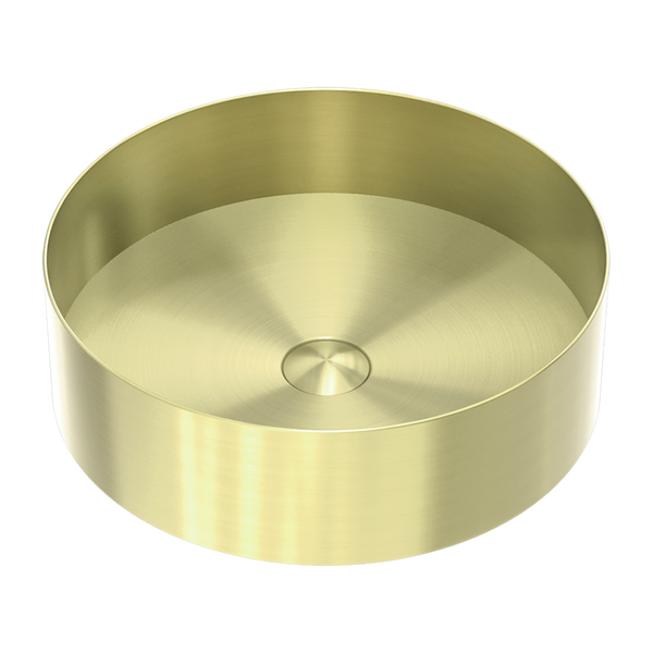 Nero Opal Round 400mm Stainless Steel Basin Brushed Gold
