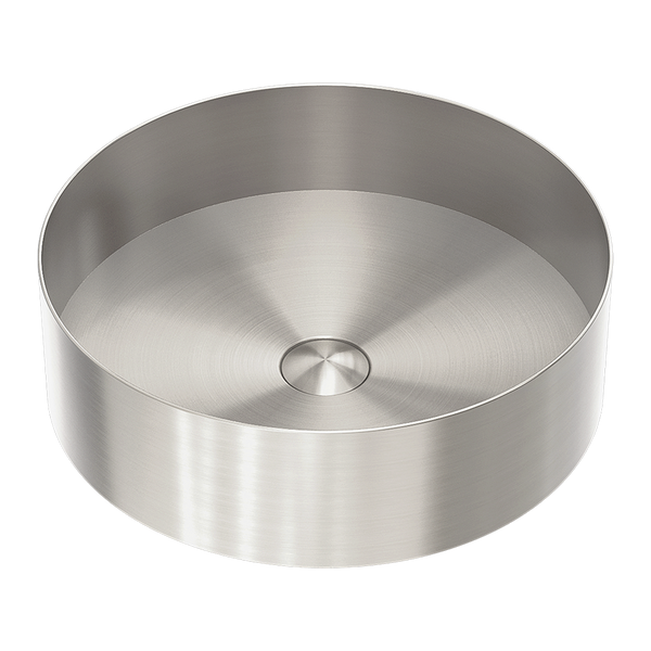 Nero Opal Round 400mm Stainless Steel Basin Brushed Nickel