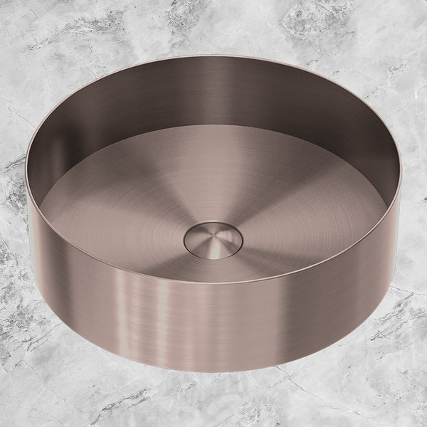 Nero Opal Round 400mm Stainless Steel Basin Brushed Bronze
