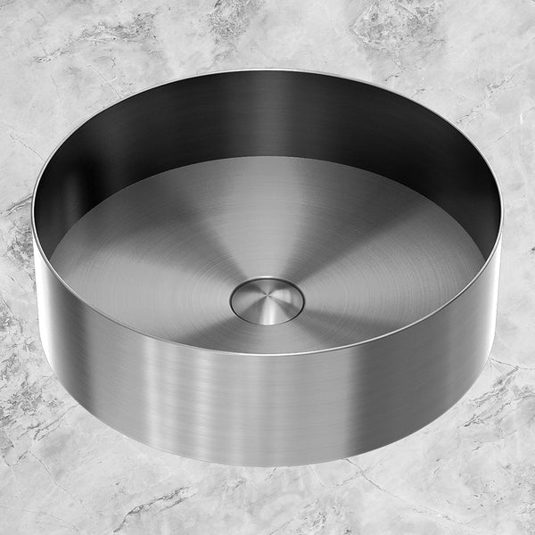 Nero Opal Round 400mm Stainless Steel Basin Graphite
