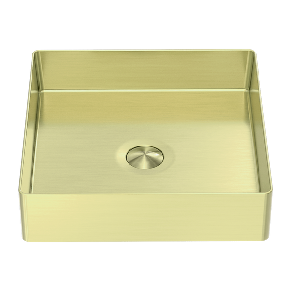 Nero Opal Square 400mm Stainless Steel Basin Brushed Gold