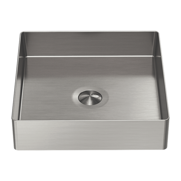 Nero Opal Square 400mm Stainless Steel Basin Brushed Nickel