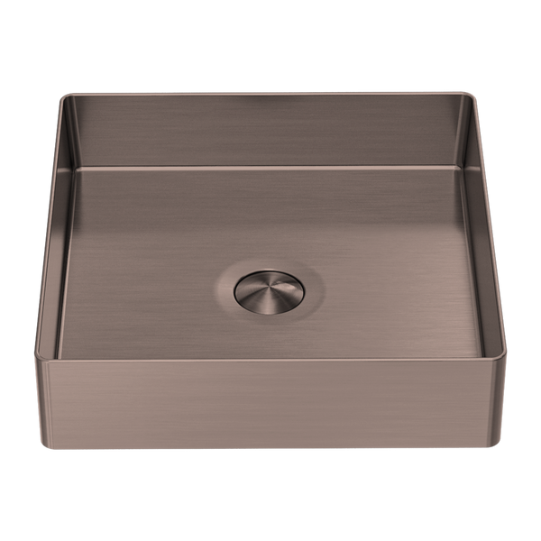 Nero Opal Square 400mm Stainless Steel Basin Brushed Bronze