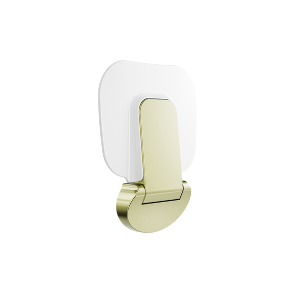 Nero Mecca Care Shower Seat 400x330mm Brushed Gold