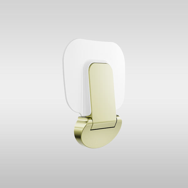 Nero Mecca Care Shower Seat 400x330mm Brushed Gold