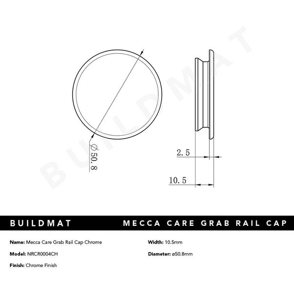 Nero Mecca Care Grab Rail Cap Chrome