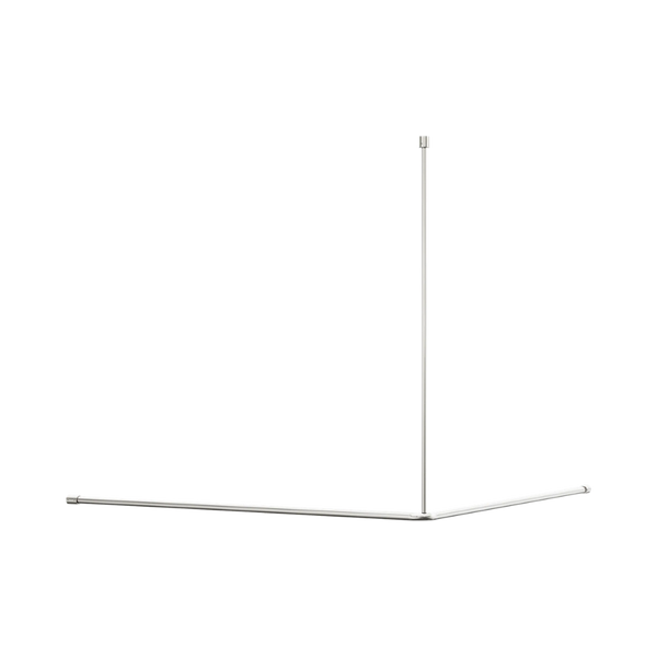 Nero Mecca Care Curtain Rail 1200x1200mm 90 Degree Brushed Nickel