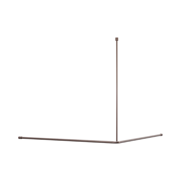 Nero Mecca Care Curtain Rail 1200x1200mm 90 Degree Brushed Bronze