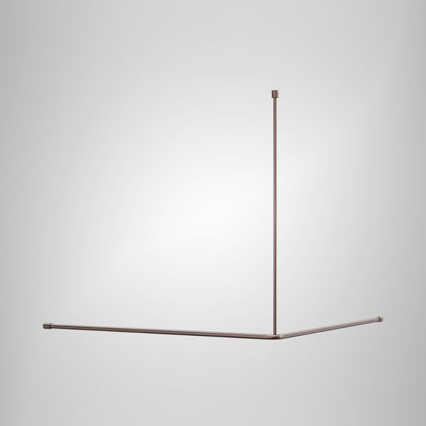 Nero Mecca Care Curtain Rail 1200x1200mm 90 Degree Brushed Bronze