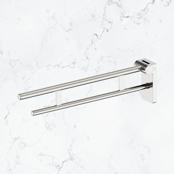 Nero Mecca Care Foldable Toilet Support Arm Brushed Nickel