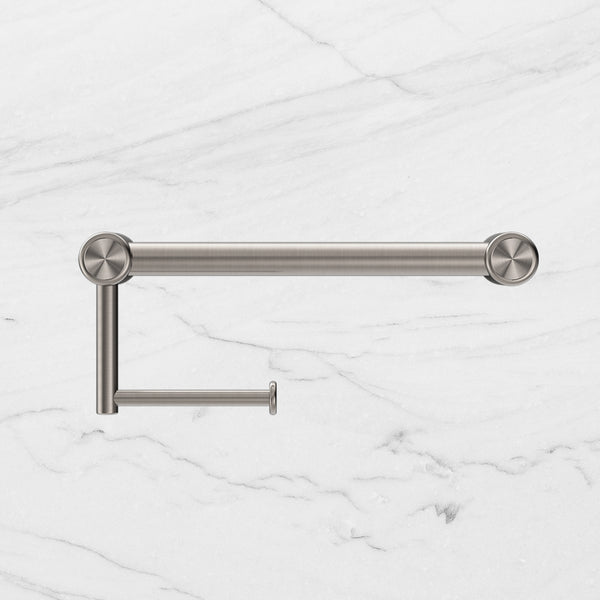 Nero Mecca Care 25mm Toilet Roll Rail 300mm Brushed Nickel
