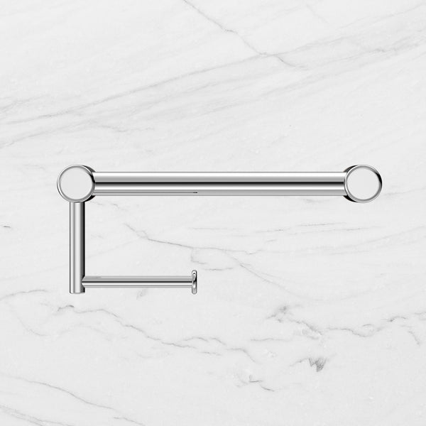 Nero Mecca Care 25mm Toilet Roll Rail 300mm Chrome