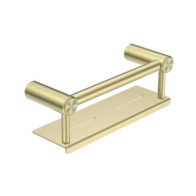 Mecca Care 25mm Grab Rail with Shelf 300mm Brushed Gold