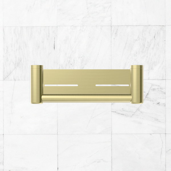 Nero Mecca Care 25mm Grab Rail with Shelf 300mm Brushed Gold