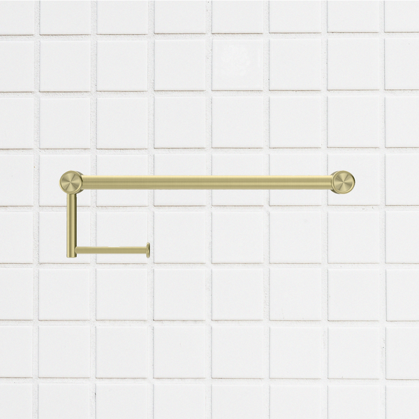 Nero Mecca Care 25mm Toilet Roll Rail 450mm Brushed Gold