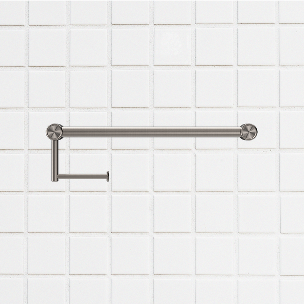 Nero Mecca Care 25mm Toilet Roll Rail 450mm Brushed Nickel