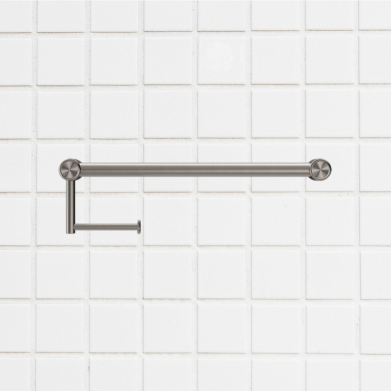Mecca Care 25mm Toilet Roll Rail 450mm Brushed Nickel